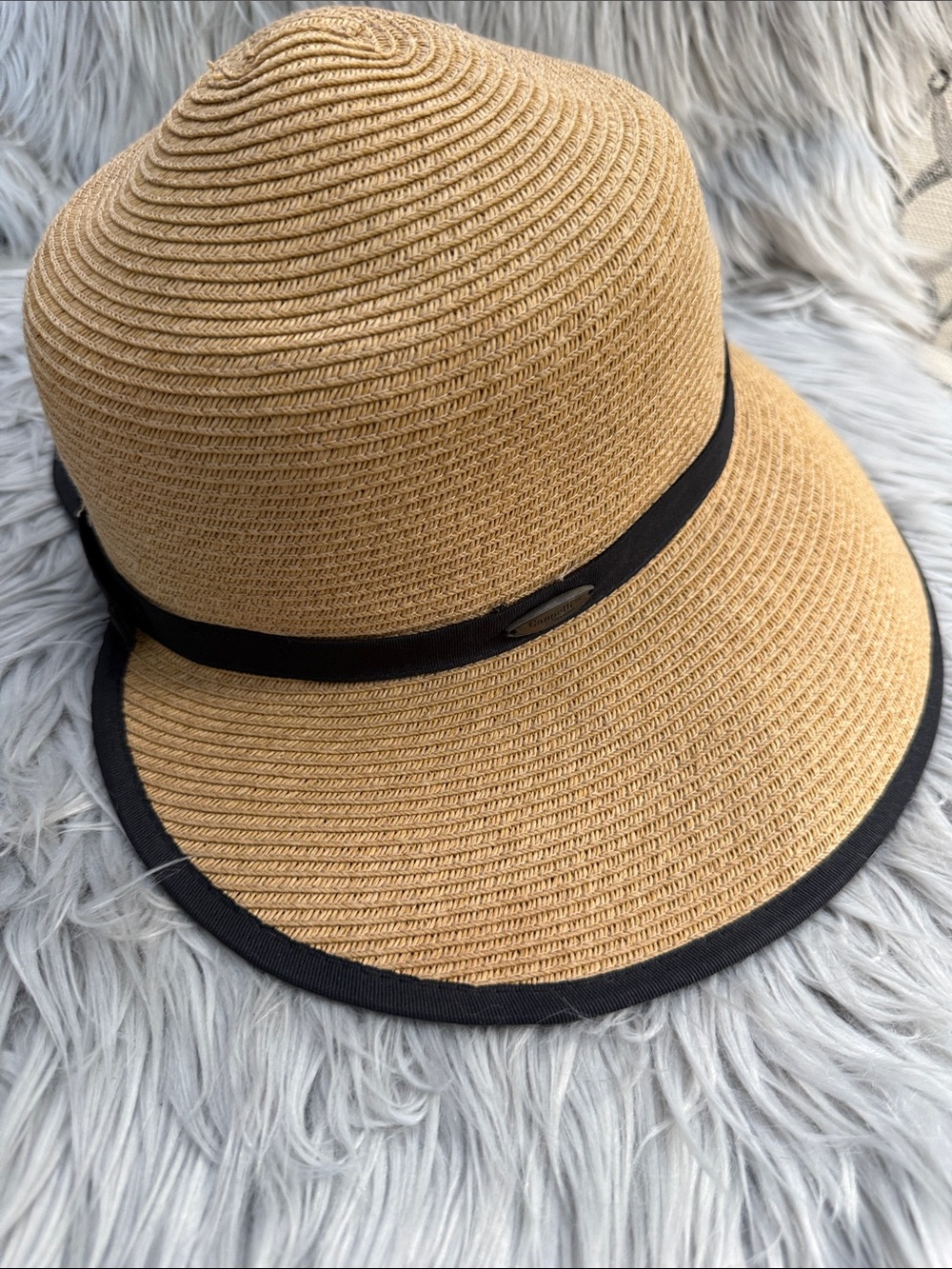 Cappelli Straworld Tan Straw Sun Hat with Black Band - Picture 7 of 12
